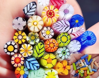 coe 90 Mix: BIG Sampler in Chunks - 2 oz Murrini Murrine Millefiori Vitrigraph Cane - MINZABELLA MURRINI by Glassworks Northwest