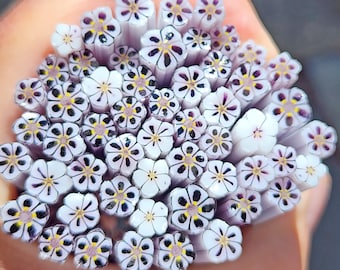 coe 90 Flower: Glorious Grape - 1 oz Murrini Murrine Millefiori Vitrigraph Cane- MINZABELLA MURRINI by Glassworks Northwest