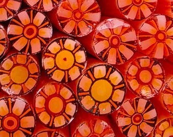 COE 90 Murrini Flower: Laugh More - 1 oz Cane/Sticks