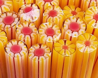 COE 90 Murrini Flower: Be Dazzled - 1 oz Cane/Sticks