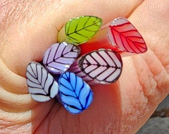 coe 90 Leaf Mix: Assorted - 1 oz Murrini Murrine Millefiori Vitrigraph Cane - MINZABELLA MURRINI by Glassworks Northwest