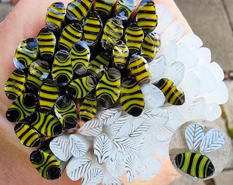 coe 96 Bee Set: Busy Bee - 1 oz Murrini Murrine Millefiori Vitrigraph Cane- MINZABELLA MURRINI by Glassworks Northwest