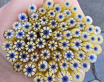 coe 90 Flower: Yummers - 1 oz Murrini Murrine Millefiori Vitrigraph Cane - MINZABELLA MURRINI by Glassworks Northwest
