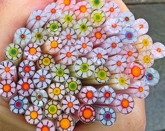 COE 96  Murrini Flower: Rainbow Chaser - 1 oz Cane/Sticks