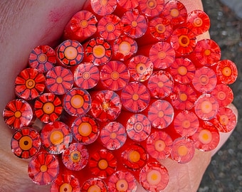 COE 90 Murrini Flower Murrini: Orange You Sweet - 1 oz Cane/Sticks