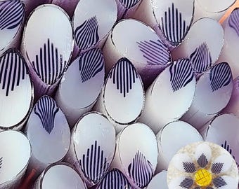 COE 96 Handmade Flower Petal Murrini "Rock that Purple" | 1 oz Cane | Oceanside Compatible Fusible Glass for Fusing, Jewelry, Mosaics