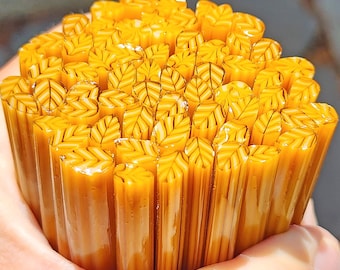 coe 90 Med/Lg Leaf: Butterscotch - 1 oz Murrini Murrine Millefiori Vitrigraph Cane - MINZABELLA MURRINI by Glassworks Northwest