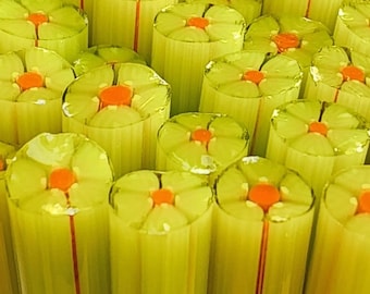 COE 90 Murrini Flower: Jungle Sunrise - 1 oz Cane/Sticks