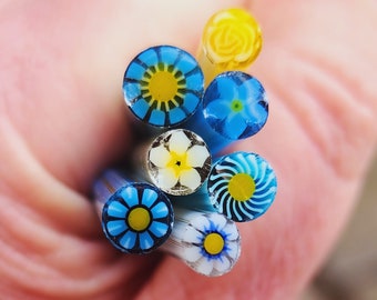 coe 90 Flower Bouquet: Beautiful Day - 1 oz Murrini Murrine Millefiori Vitrigraph Cane - MINZABELLA MURRINI by Glassworks Northwest