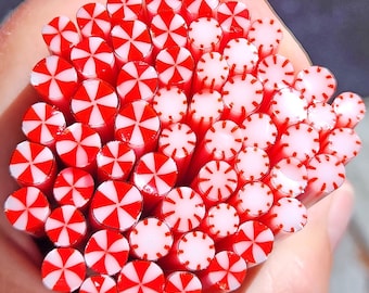 coe 90 Candy: Peppermints - 1 oz Murrini Murrine Millefiori Vitrigraph Cane- MINZABELLA MURRINI by Glassworks Northwest