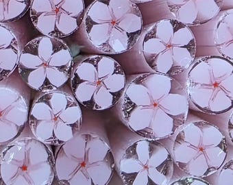 COE 96  Murrini Flower: Cherry Blossom - 1 oz Cane/Sticks