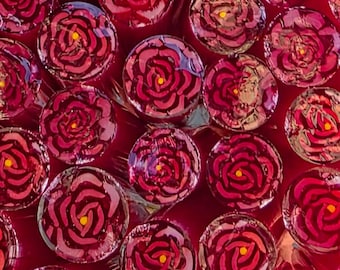 NEW COE 96 Murrini Flower: Roses are Red - 1 oz Cane/Sticks