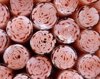NEW COE 96 Murrini Flower: Pink Carnation - 1 oz Cane/Sticks - Opaque Pink Petals - January Birth-month Flower Carnation