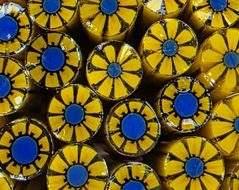 COE 96 Murrini Flower: Sunflowers for Ukraine - 1 oz Cane/Sticks