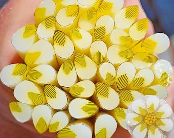 coe 96 Flower Petal: Lemon Meringue - 1 oz Murrini Murrine Millefiori Vitrigraph Cane - MINZABELLA MURRINI by Glassworks Northwest