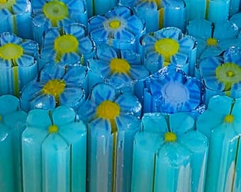 COE 96 Murrini Flower: Good Vibes - 1 oz Cane/Sticks