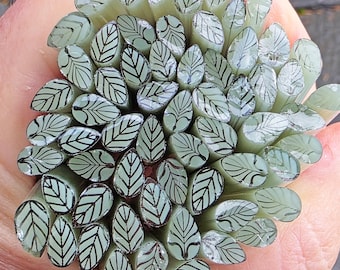 COE 96 Murrini Leaf: Celadon - 1 oz Cane/Sticks