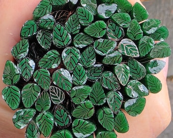 COE 96 Murrini Leaf: Dark Green - 1 oz Cane/Sticks