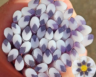 coe 96 Flower Petal: Rock That Purple - 1 oz Murrini Murrine Millefiori Vitrigraph Cane- MINZABELLA MURRINI by Glassworks Northwest
