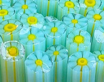 COE 90 Murrini Flower: Take a Cruise - 1 oz Cane/Sticks