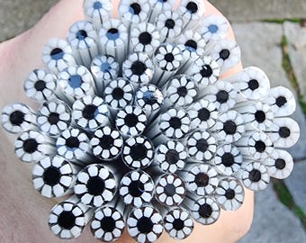 coe 90 Flower: Simply Perfect - 1 oz Murrini Murrine Millefiori Vitrigraph Cane- MINZABELLA MURRINI by Glassworks Northwest