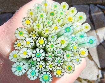 coe 96 Flower: Frolic - 1 oz Murrini Murrine Millefiori Vitrigraph Cane- MINZABELLA MURRINI by Glassworks Northwest