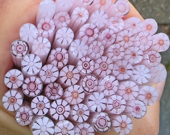 COE 96  Murrini Flower: Powder Pink - 1 oz Cane/Sticks