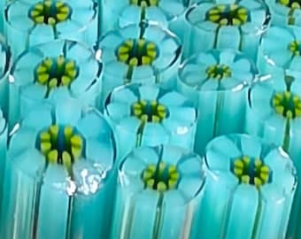 NEW COE 96 Murrini Flower: Baja Blue - 1 oz Cane/Sticks