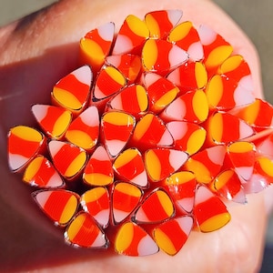 coe 96 Halloween: Candy Corn - 1 oz Murrini Murrine Millefiori Vitrigraph Cane- MINZABELLA MURRINI by Glassworks Northwest
