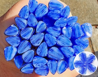 coe 96 Flower Petal: Bedazzled for Blue - 1 oz Murrini Murrine Millefiori Vitrigraph Cane- MINZABELLA MURRINI by Glassworks Northwest
