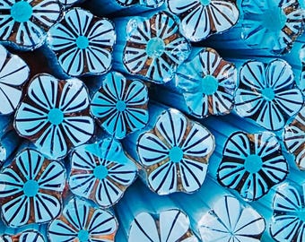 COE 96 Murrini Flower: Pitter Patter - 1 oz Cane/Sticks