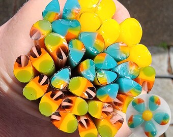 coe 96 Summer Fun Petal Mix - 1.5 oz Murrini Murrine Millefiori Vitrigraph Cane- MINZABELLA MURRINI by Glassworks Northwest