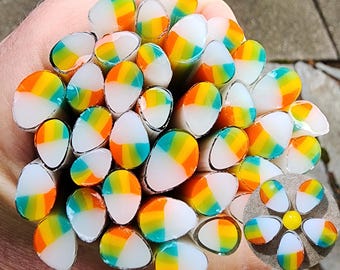 coe 96 Flower Petal: Happy Days - 1 oz Murrini Murrine Millefiori Vitrigraph Cane- MINZABELLA MURRINI by Glassworks Northwest