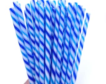 COE 90 Handmade Glass Cane Twists "Splash" | 3-Piece 6" Thick Decorative Rods | Bullseye Compatible | Kristi's Twisties