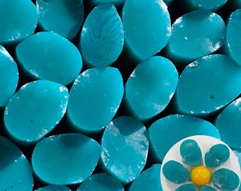 NEW COE 96 Murrini Flower Petal: Peacock Blue - 1 oz  Cane/Sticks - Opaque Blue