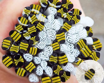 coe 90 Bee Set: Buzzy - 1 oz Murrini Murrine Millefiori Vitrigraph Cane - MINZABELLA MURRINI by Glassworks Northwest