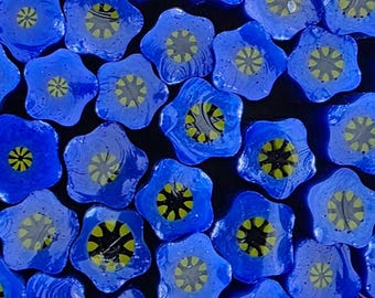 COE 96 Murrini Flower: True Blue - 1 oz Cane/Sticks