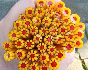 coe 90 Flower: Choose Love - 1 oz Murrini Murrine Millefiori Vitrigraph Cane - MINZABELLA MURRINI by Glassworks Northwest