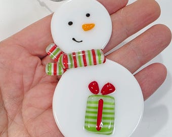 Fused Glass Ornament: 2025 Limited Edition Snowman