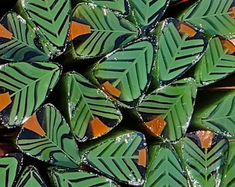 COE 90 Handmade Tree Murrini "Evergreen" | 1 oz Cane | Bullseye Compatible Fusible Glass for Fusing, Jewelry, Mosaics