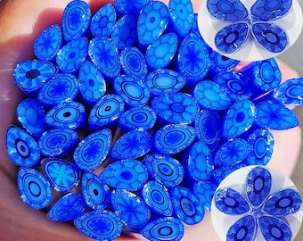 coe 96 Extra-Fancy Murrini: Dream Come Blue - 1 oz Murrini Murrine Millefiori Vitrigraph Cane- MINZABELLA MURRINI by Glassworks Northwest