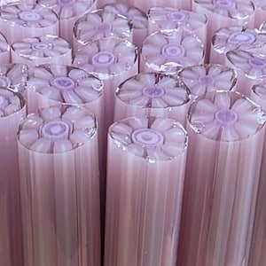 COE 90 Handmade Flower Murrini "Smile More" | 1 oz Cane | Bullseye Compatible Fusible Glass for Fusing, Jewelry, Mosaics