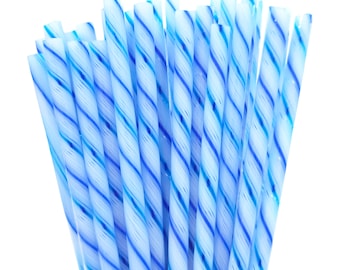 COE 96 Handmade Glass Cane Twists "Breezy" | 3-Piece 6" Thick Decorative Rods | Oceanside Compatible | Kristi's Twisties
