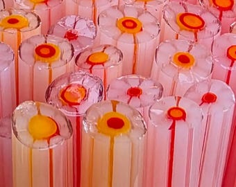 COE 96 Flower Murrini: That's Sweet - 1 oz Cane/Sticks