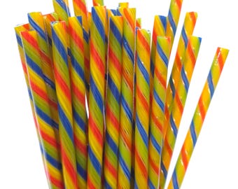 COE 96 Handmade Glass Cane Twists "It's a Circus" | 3-Piece 6" Thick Decorative Rods | Oceanside Compatible | Kristi's Twisties