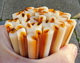 coe 90 Flower Petal: Creamy Caramel - 1 oz Murrini Murrine Millefiori Vitrigraph Cane - MINZABELLA MURRINI by Glassworks Northwest