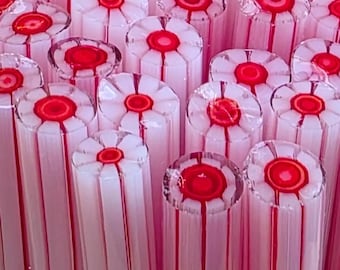 COE 90 Murrini Flower Murrini: Lovin' It - 1 oz Cane/Sticks