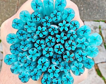 coe 96 Flower: Florida Keys - 1 oz Murrini, Murrine, Millefiori, Vitrigraph Cane - MINZABELLA MURRINI by Glassworks Northwest