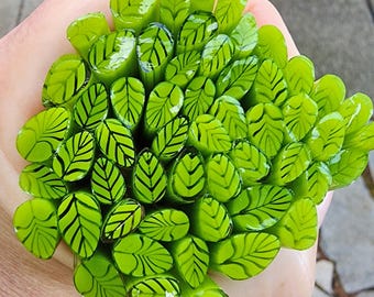 coe 90 Med/Lg Leaf: See You Later Alligator - 1 oz Murrini Murrine Millefiori Vitrigraph Cane - MINZABELLA MURRINI by Glassworks Northwest