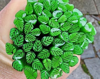 coe 96 Med Leaf: Fern - 1 oz Murrini Murrine Millefiori Vitrigraph Cane - MINZABELLA MURRINI by Glassworks Northwest